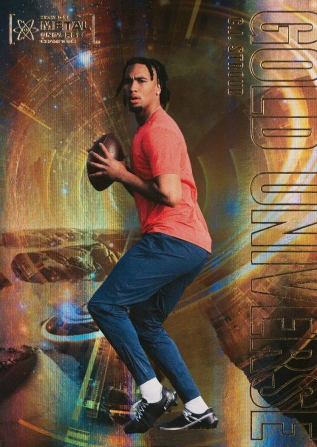 2023 Skybox Metal Universe Champions Gold Universe CJ Stroud #16 Football Card