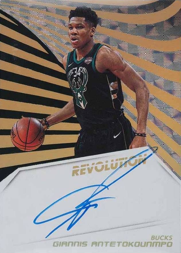 2018 Panini Revolution Autographs Giannis Antetokounmpo #GAN Basketball Card