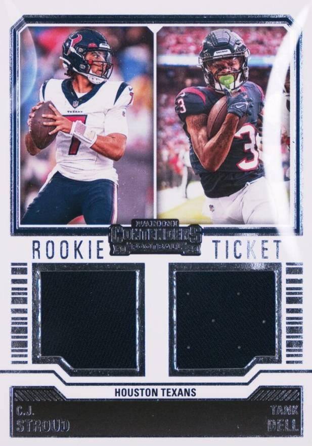 2023 Panini Contenders Rookie Ticket Dual Swatches CJ Stroud/Tank Dell #DS2 Football Card