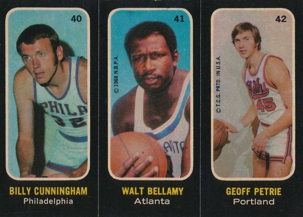 1971 Topps Stickers Cunningham/Bellamy/Petrie #40 Basketball Card