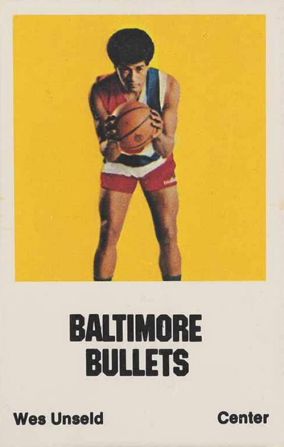 1972 Comspec Wes Unseld # Basketball Card