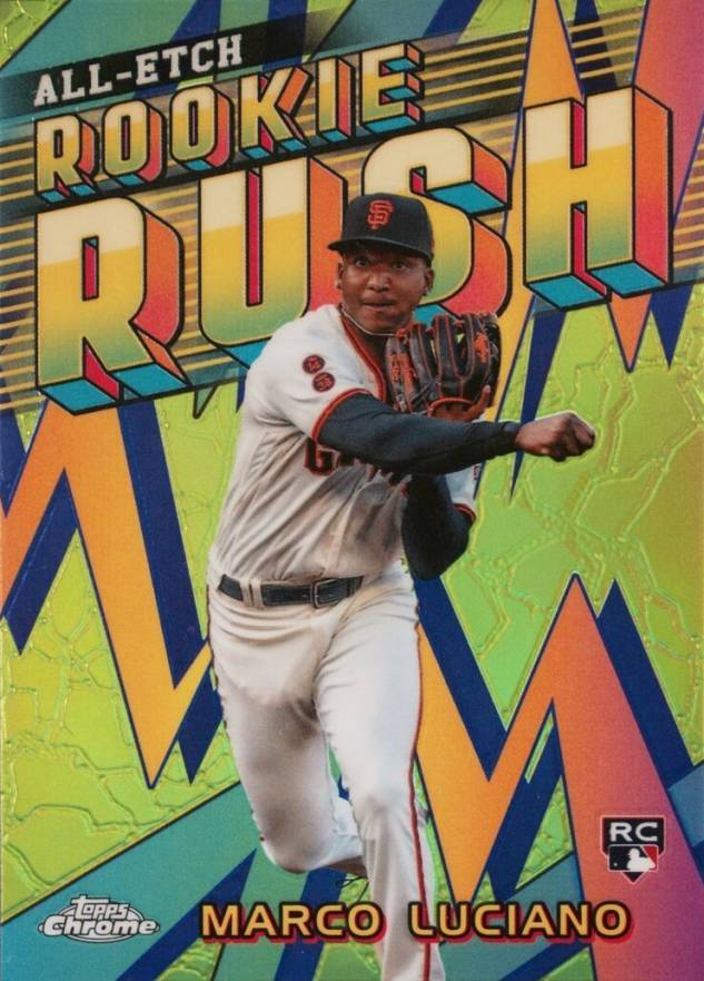 2024 Topps Chrome Chrome All Etch Rookie Rush Marco Luciano #5 Baseball Card