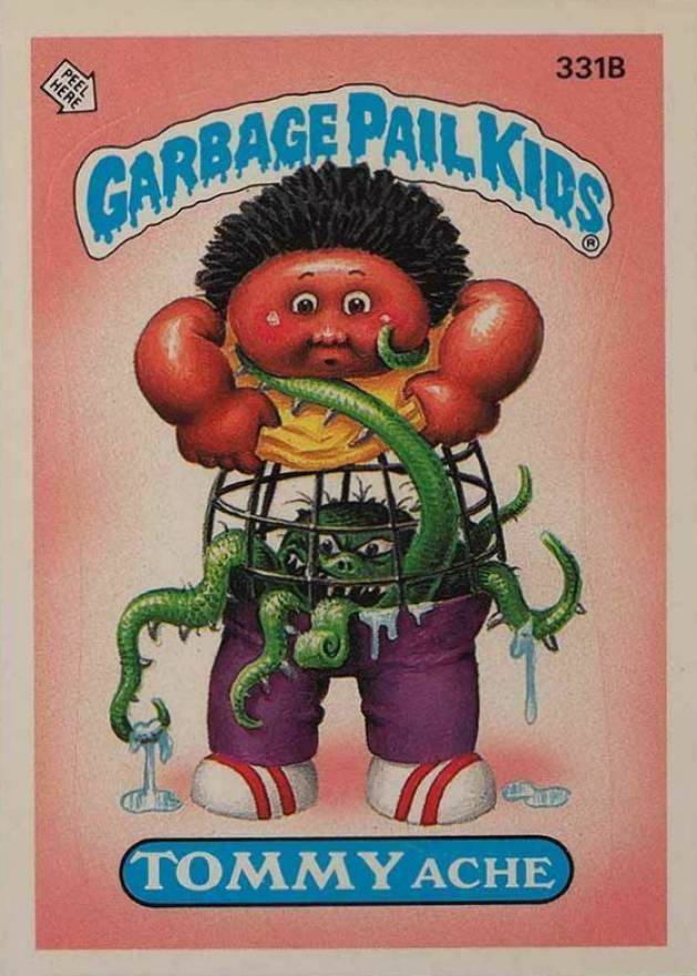 1987 Garbage Pail Kids Stickers Tommy Ache #331b Non-Sports Card