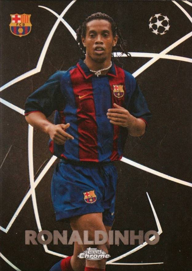 2023 Topps Chrome UEFA Club Competitions Shadow Etch Ronaldinho #BE1 Soccer Card