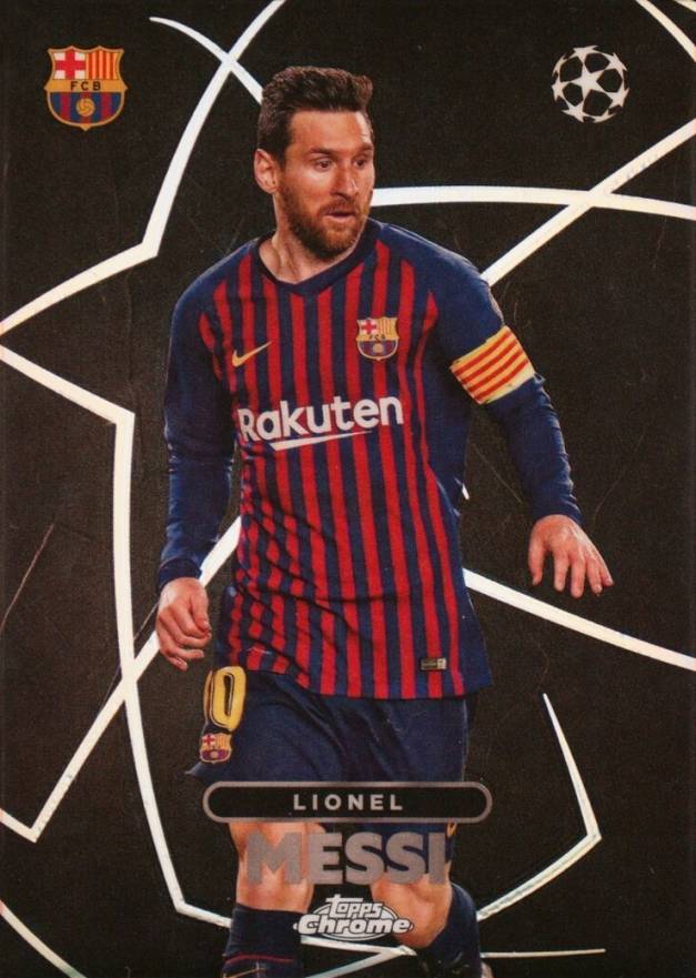 2023 Topps Chrome UEFA Club Competitions Shadow Etch Lionel Messi #BE4 Soccer Card