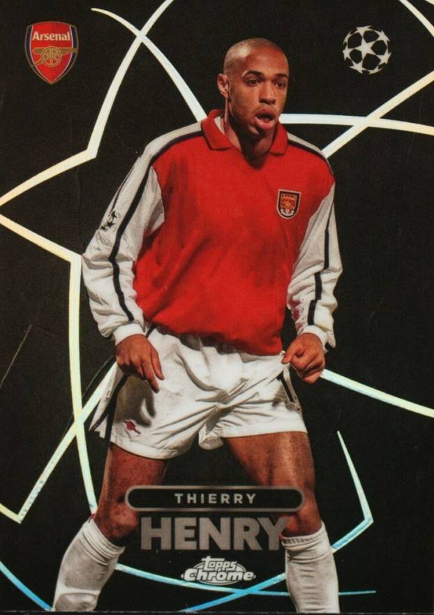 2023 Topps Chrome UEFA Club Competitions Shadow Etch Thierry Henry #BE6 Soccer Card