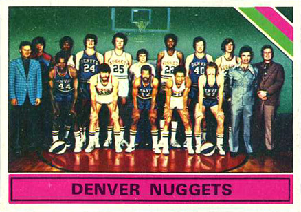 1975 Topps Denver Nuggets Team #321 Basketball Card