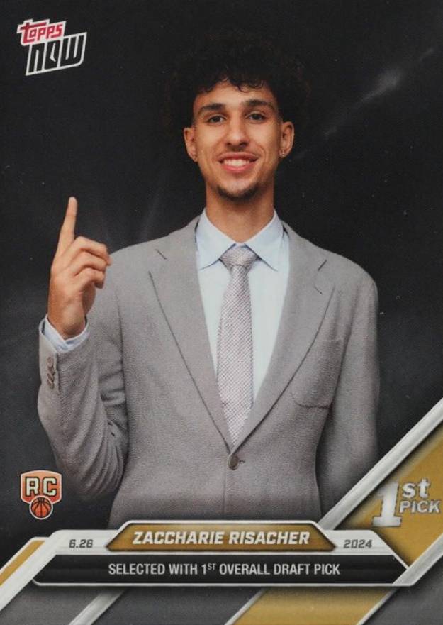 2024 Topps Now Draft Zaccharie Risacher #D1 Basketball Card