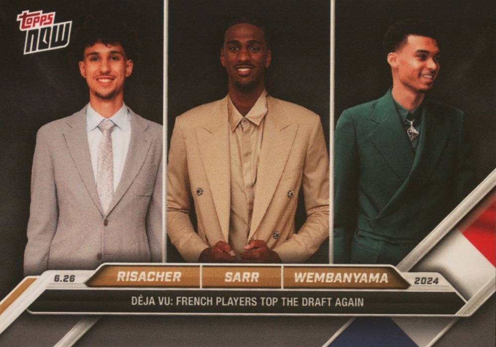 2024 Topps Now Draft Alex Sarr/Victor Wembanyama/Zaccharie Risacher #DRSW Basketball Card