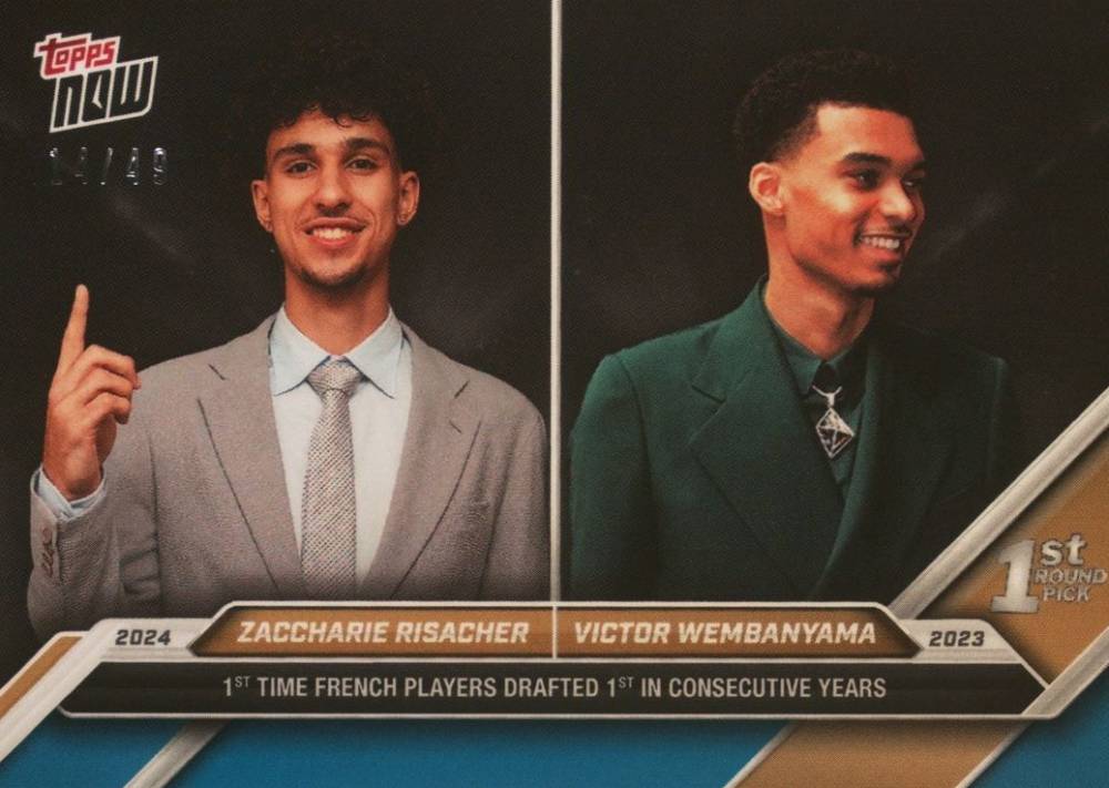 2024 Topps Now Draft Victor Wembanyama/Zaccharie Risacher #DRW Basketball Card