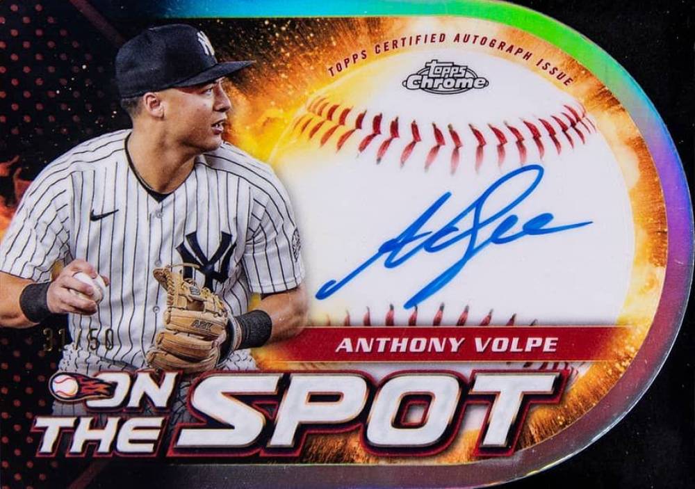 2024 Topps Chrome on the Spot Die-Cut Autographs Anthony Volpe #OSAAV Baseball Card