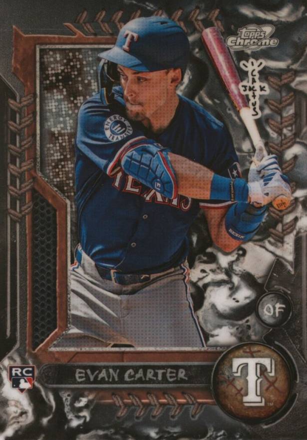 2024 Topps Cosmic Chrome X Cactus Jack Evan Carter #28 Baseball Card