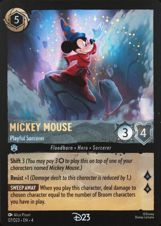 2024 Disney Lorcana EN D23-D23 Expo Promo Mickey Mouse - Playful Sorcerer #07 Non-Sports Card