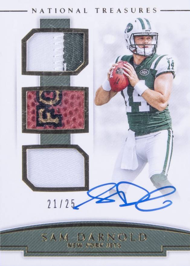 2018 Panini National Treasures Rookie NFL Gear Signature Trios Sam Darnold #RST-SD Football Card