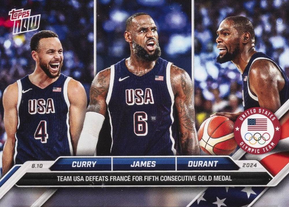 2024 Topps Now Olympic Games Kevin Durant/LeBron James/Stephen Curry #26 Basketball Card