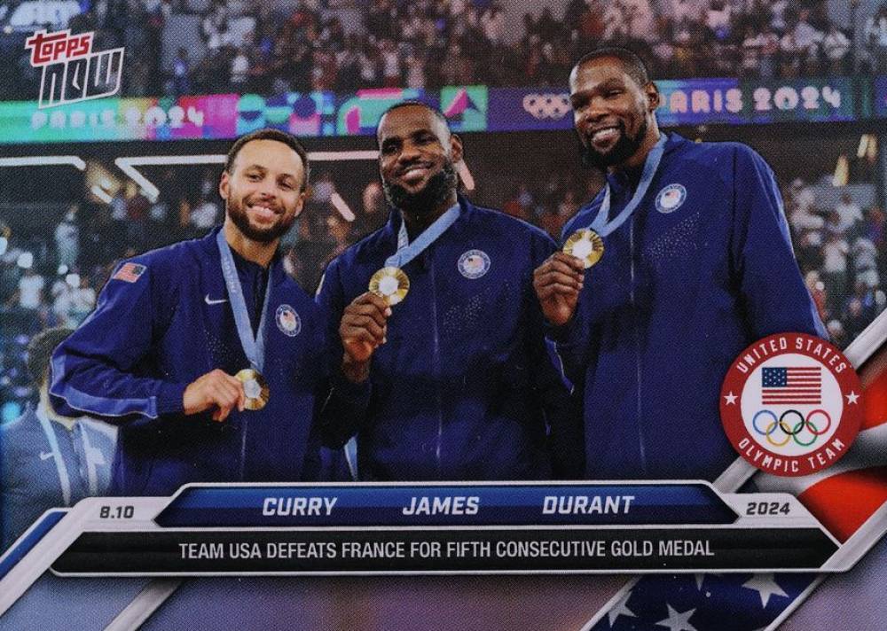 2024 Topps Now Olympic Games Kevin Durant/LeBron James/Stephen Curry #26SP Basketball Card