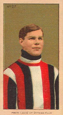 1910 Imperial Fred Lake of Ottawa Club #27 Hockey Card