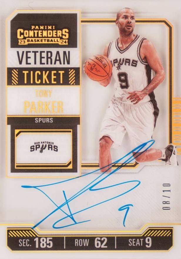 2023 Panini Contenders Veteran Season Ticket Autographs Tony Parker #VTTPS Basketball Card