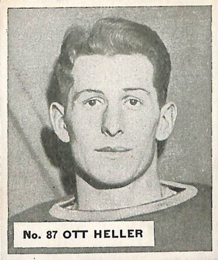 1937 World Wide Gum Ott Heller #87 Hockey Card