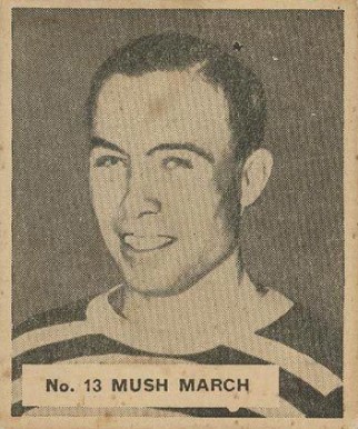 1937 World Wide Gum Harold "Mush" March #13 Hockey Card