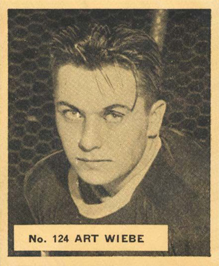 1937 World Wide Gum Art Wiebe #124 Hockey Card
