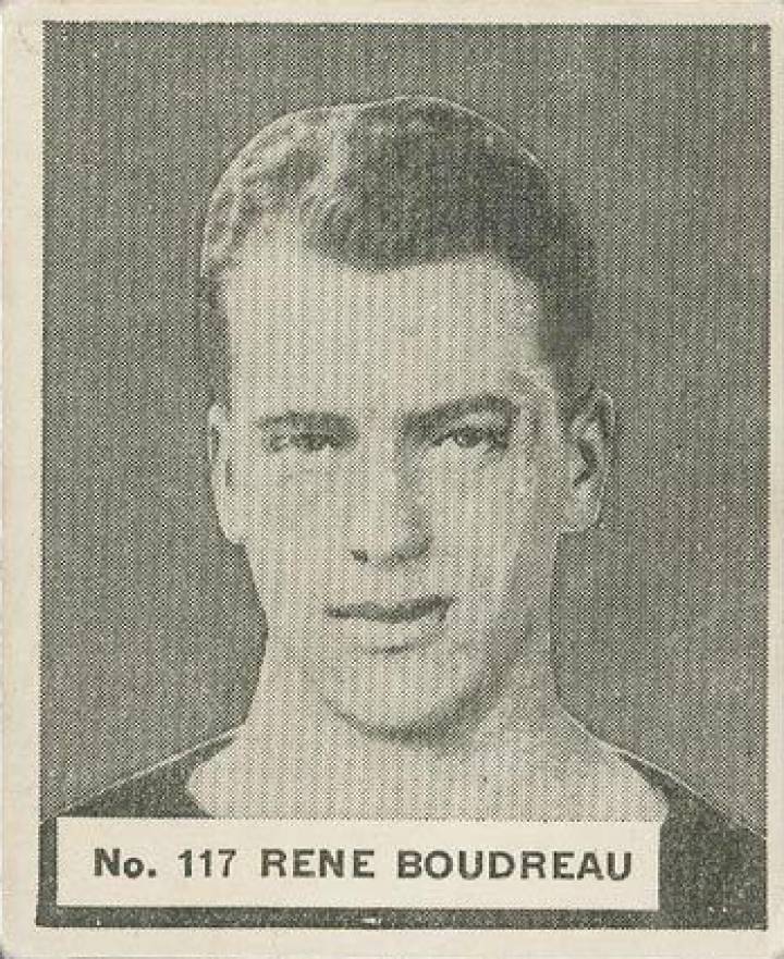 1937 World Wide Gum Rene Boudreau #117 Hockey Card