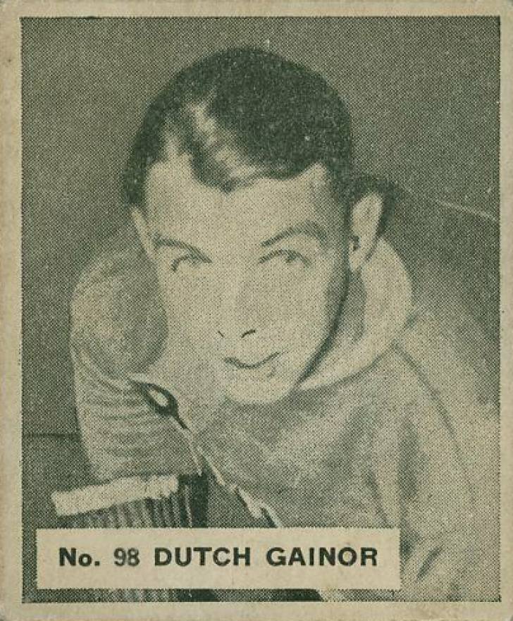 1937 World Wide Gum Dutch Gainor #98 Hockey Card