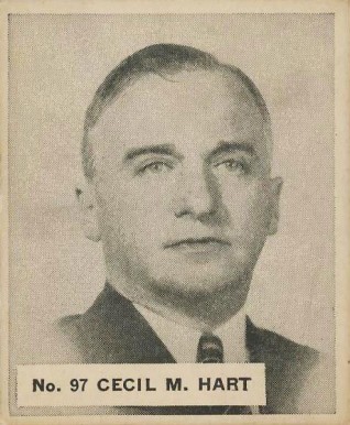 1937 World Wide Gum Cecil M. Hart #97 Hockey Card