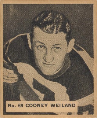 1937 World Wide Gum Cooney Weiland #69 Hockey Card