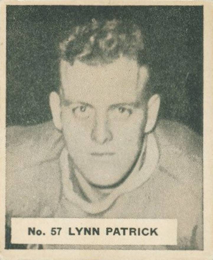 1937 World Wide Gum Lynn Patrick #57 Hockey Card
