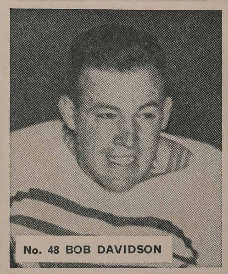 1937 World Wide Gum Bob Davidson #48 Hockey Card