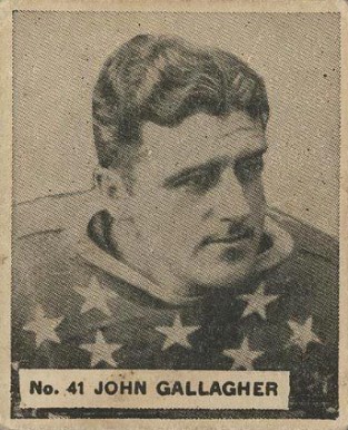 1937 World Wide Gum John Gallagher #41 Hockey Card