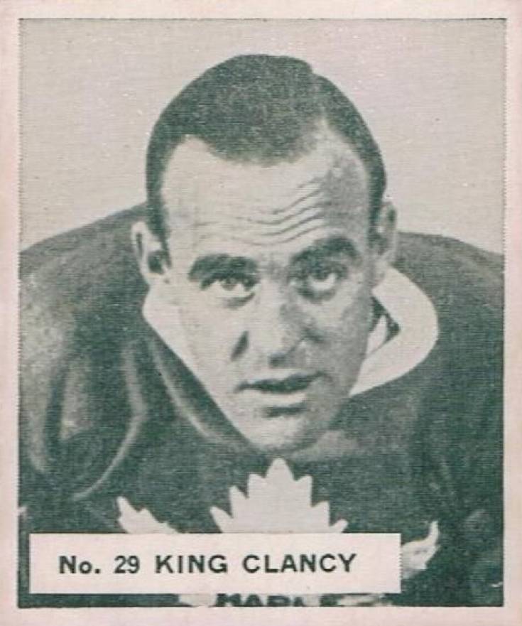 1937 World Wide Gum King Clancy #29 Hockey Card