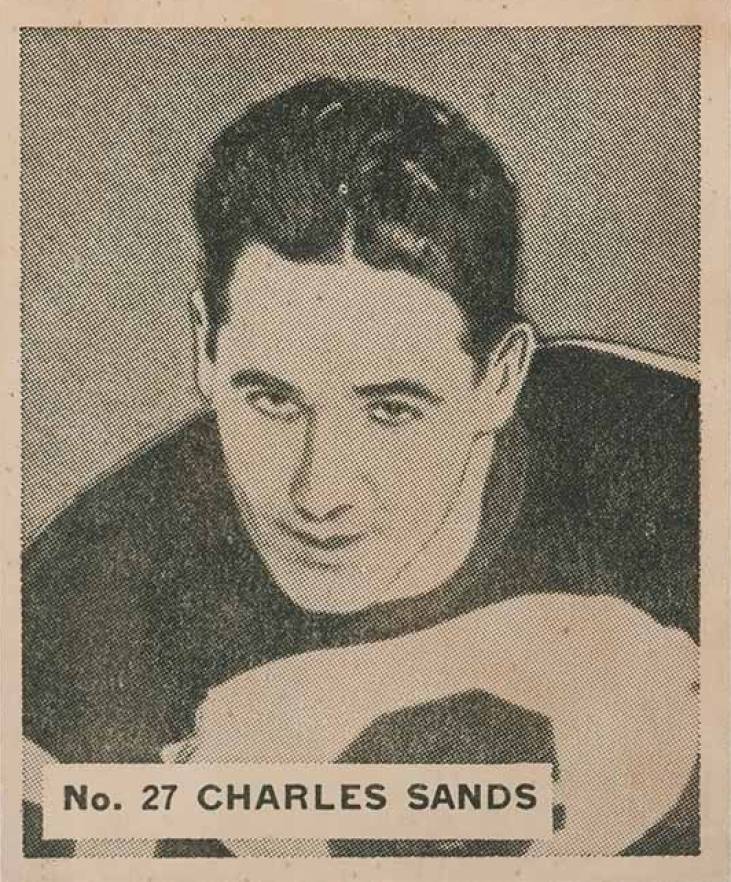 1937 World Wide Gum Charlie Sands #27 Hockey Card