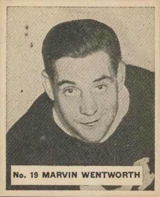 1937 World Wide Gum Marvin Wentworth #19 Hockey Card