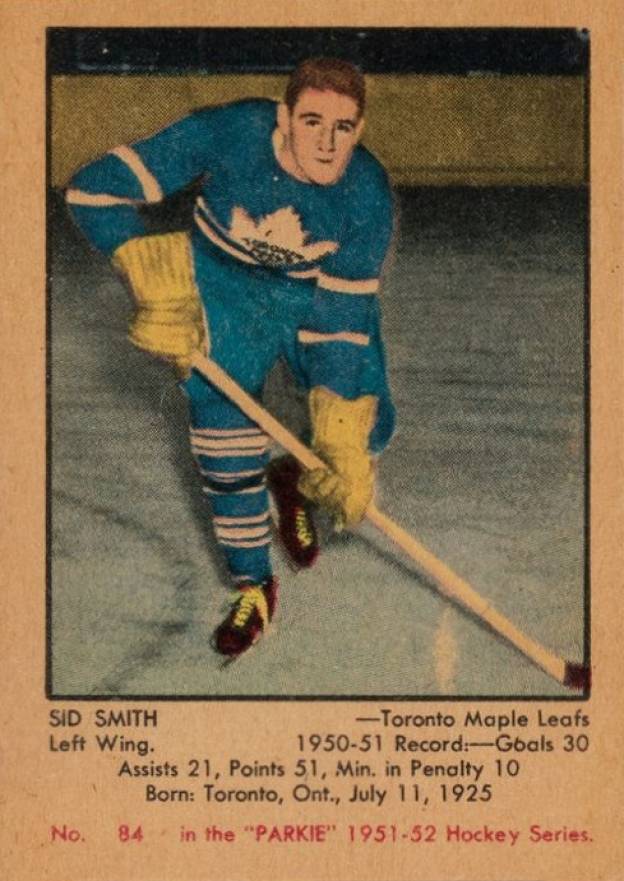 1951 Parkhurst Sid Smith #84 Hockey Card