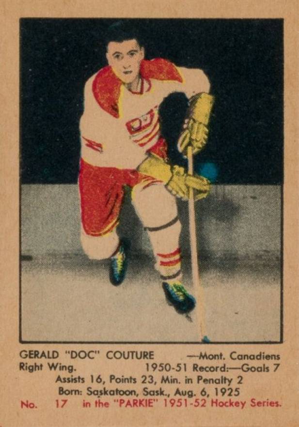 1951 Parkhurst Gerry Couture #17 Hockey Card