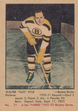 1951 Parkhurst Walter "Gus" Kyle #21 Hockey Card