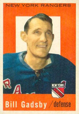 1959 Topps Bill Gadsby #62 Hockey Card