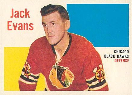 1960 Topps Jack Evans #30 Hockey Card