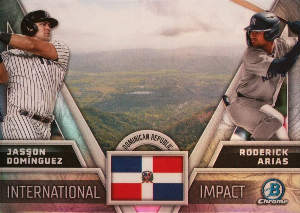 2024 Bowman Chrome International Impact Jasson Dominguez/Roderick Arias #II16 Baseball Card