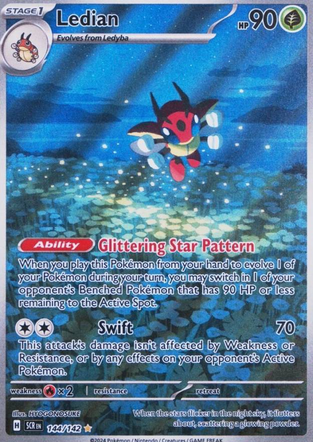 2024 Pokemon Scr EN-Stellar Crown Ledian #144 TCG Card