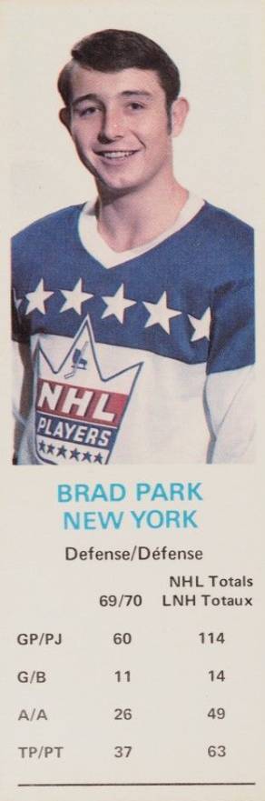 1970 Dad's Cookies Brad Park # Hockey Card