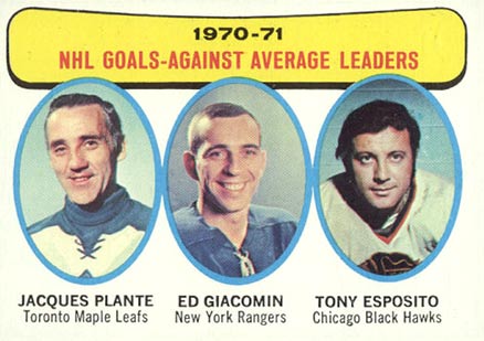 1971 Topps NHL Goals Against Average Leaders #6 Hockey Card