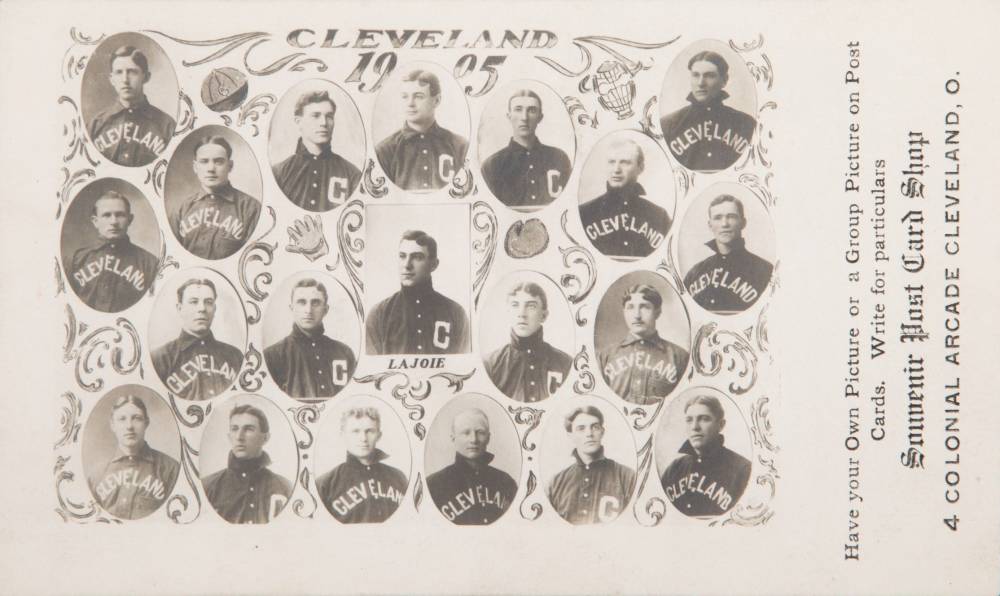 1905 Souvenir Post Card Shop of Cleveland Cleveland Naps # Baseball Card