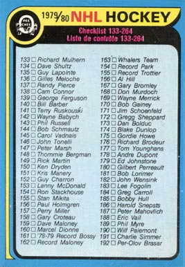 1979 Topps Checklist 133-264 #237 Hockey Card