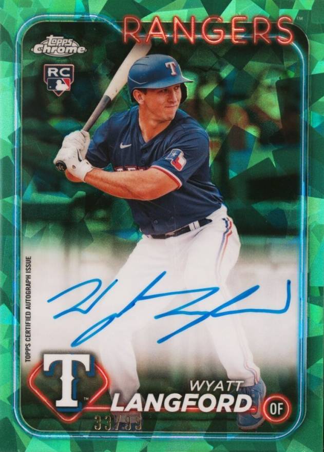 2024 Topps Chrome Sapphire Chrome Sapphire Autographs Wyatt Langford #CSAWL Baseball Card