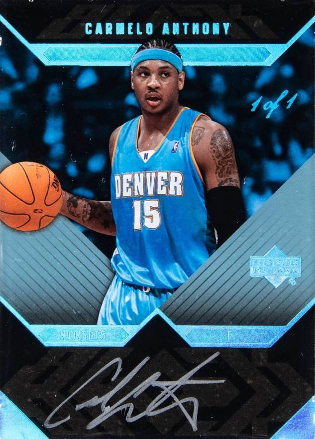 2007 Upper Deck Black Autographs Carmelo Anthony #AU-CA Basketball Card