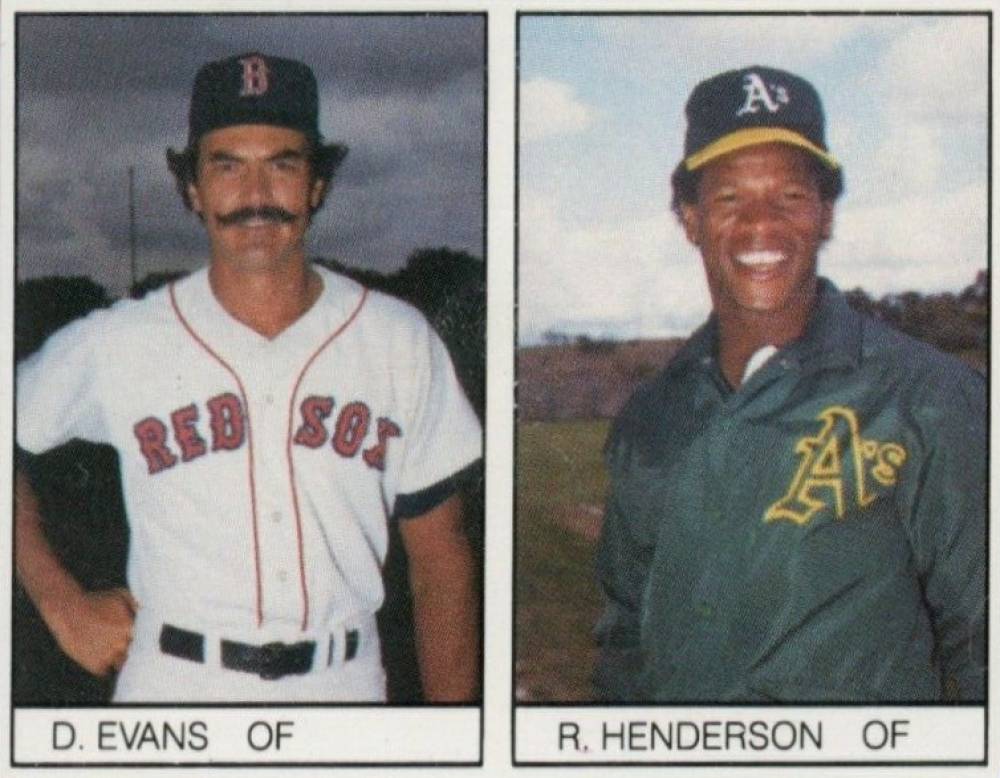 1984 All-Star Game Program Inserts-Hand Cut Dwight Evans/Rickey Henderson # Baseball Card