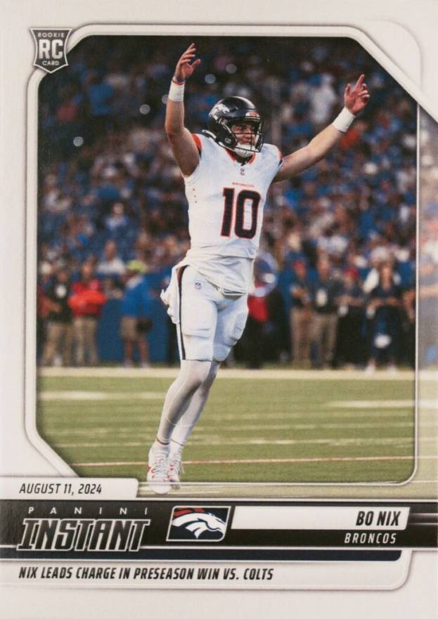 2024 Panini Instant NFL Bo Nix #11 Football Card